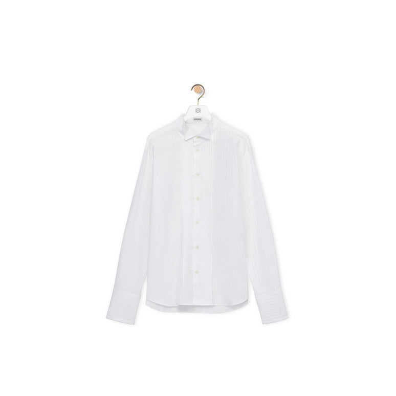 PLEATED SHIRT_COTON_OPTIC WHITE
