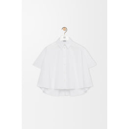 SHORT SLEEVE TRAPEZE SHIRT_COTTON_WHITE