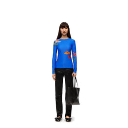 FLOWER SECOND SKIN TOP_POLYAMIDE/ELASTHANE_BLUE/MULTICOLOR