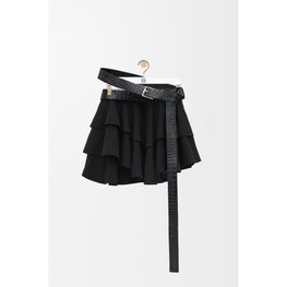 [STAFF ONLY] BELTED MINI SKIRT_COTTON_BLACK