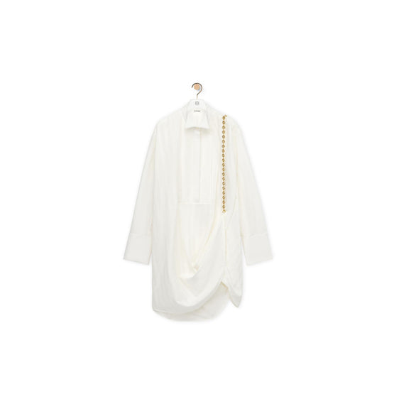CHAIN SHIRT DRESS_COTON_OPTIC WHITE