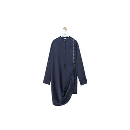 CHAIN SHIRT DRESS_SILK_DEEP MARINE