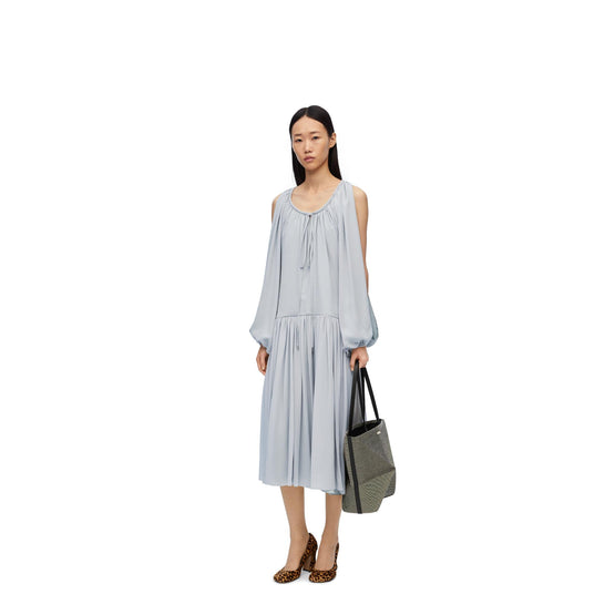 LONG DRESS_SILK_LIGHT STEEL