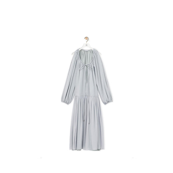 LONG DRESS_SILK_LIGHT STEEL