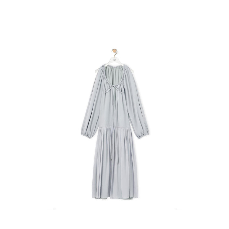 LONG DRESS_SILK_LIGHT STEEL