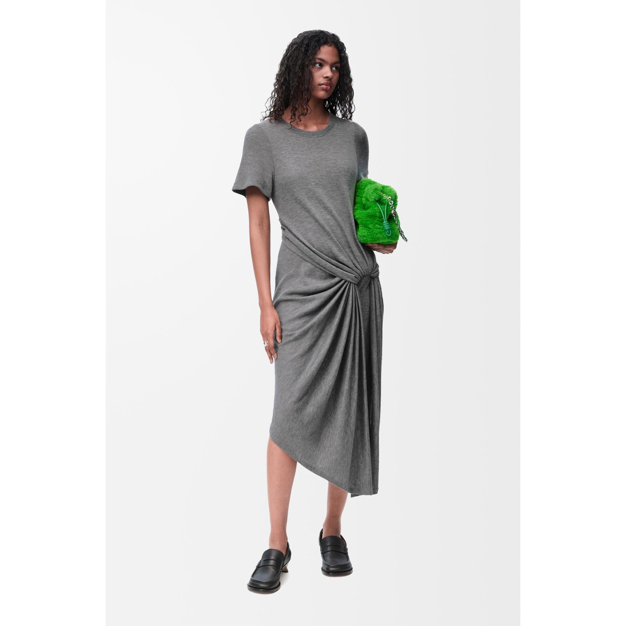 [STAFF ONLY] DRAPED DRESS AF_VISCOSE/CASHMERE_ANTHRACITE