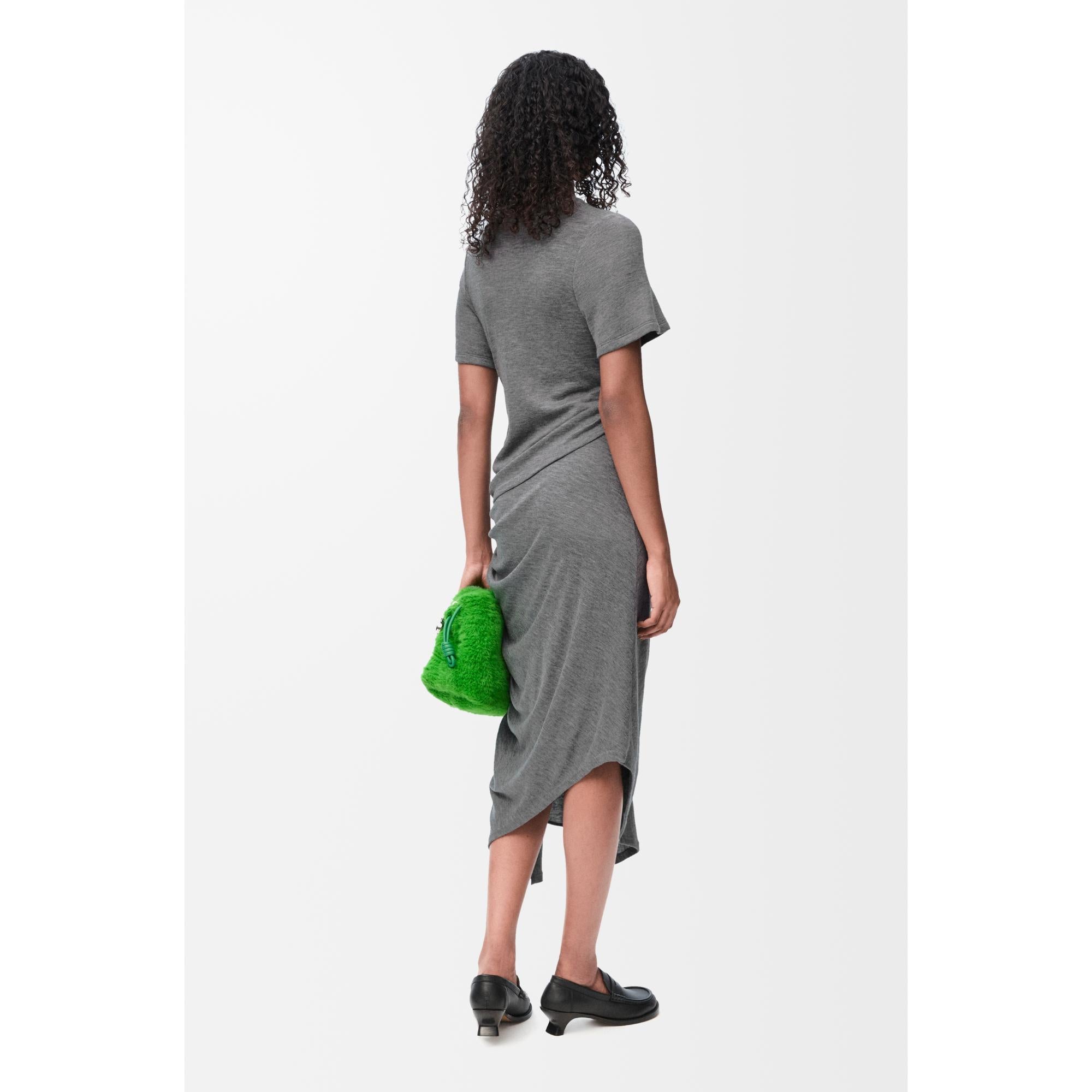 [STAFF ONLY] DRAPED DRESS AF_VISCOSE/CASHMERE_ANTHRACITE