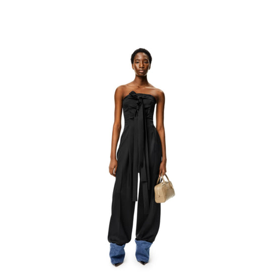 BUSTIER JUMPSUIT_WOOL/SILK_BLACK