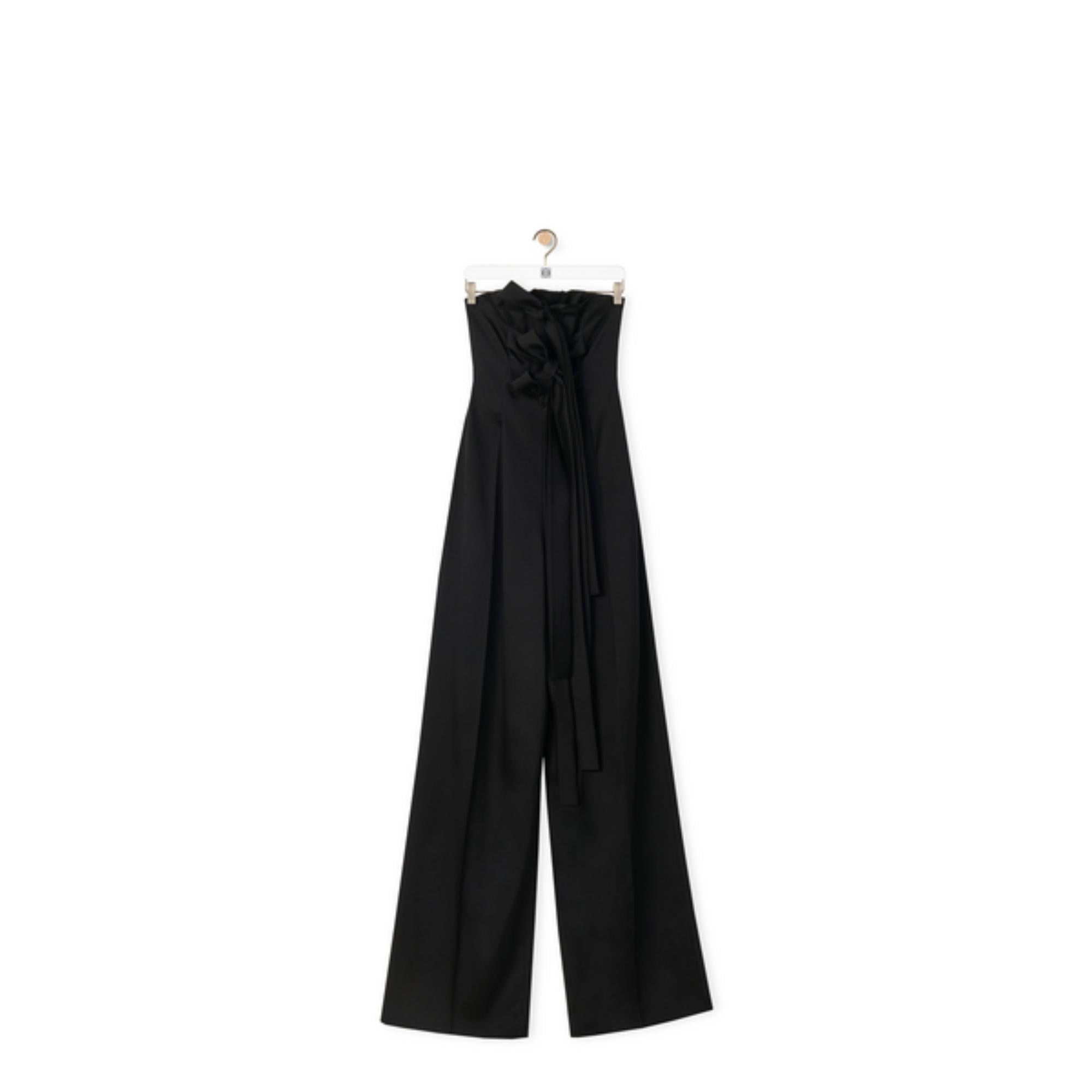 BUSTIER JUMPSUIT_WOOL/SILK_BLACK