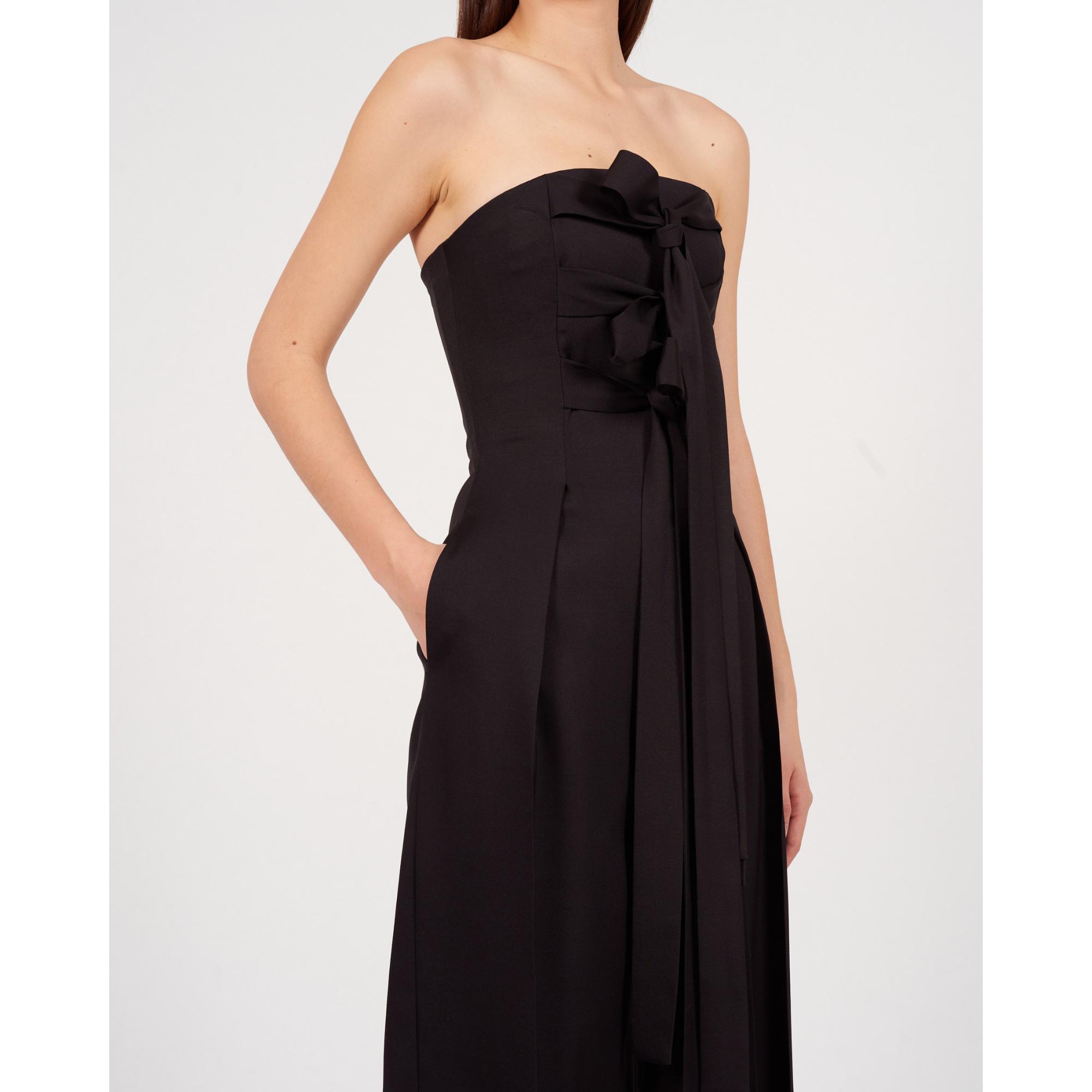 BUSTIER JUMPSUIT_WOOL/SILK_BLACK
