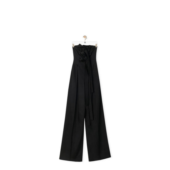 BUSTIER JUMPSUIT_WOOL/SILK_BLACK