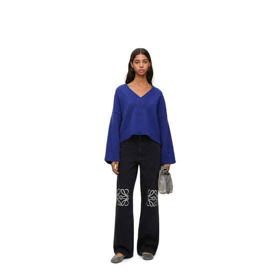 CROPPED SWEATER_WOOL/POLYAMIDE_BLUE
