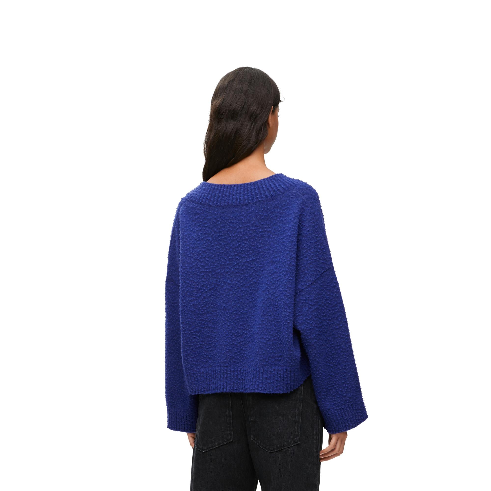 CROPPED SWEATER_WOOL/POLYAMIDE_BLUE