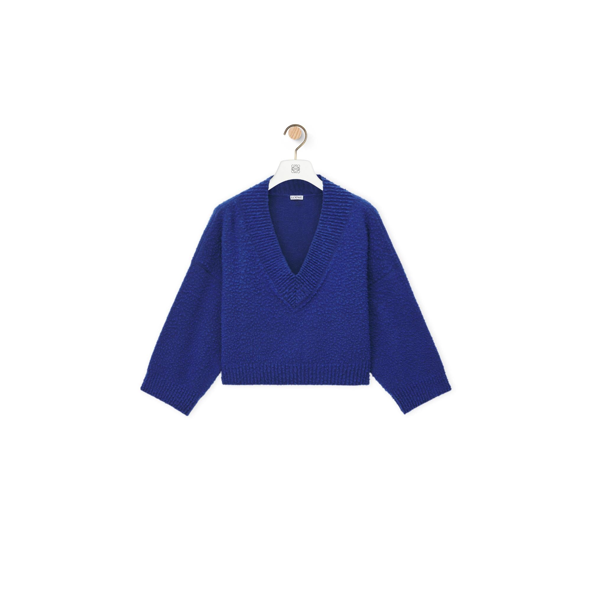 CROPPED SWEATER_WOOL/POLYAMIDE_BLUE