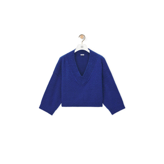 CROPPED SWEATER_WOOL/POLYAMIDE_BLUE