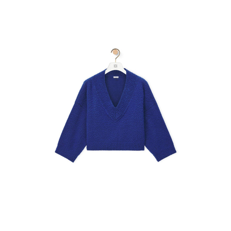 CROPPED SWEATER_WOOL/POLYAMIDE_BLUE