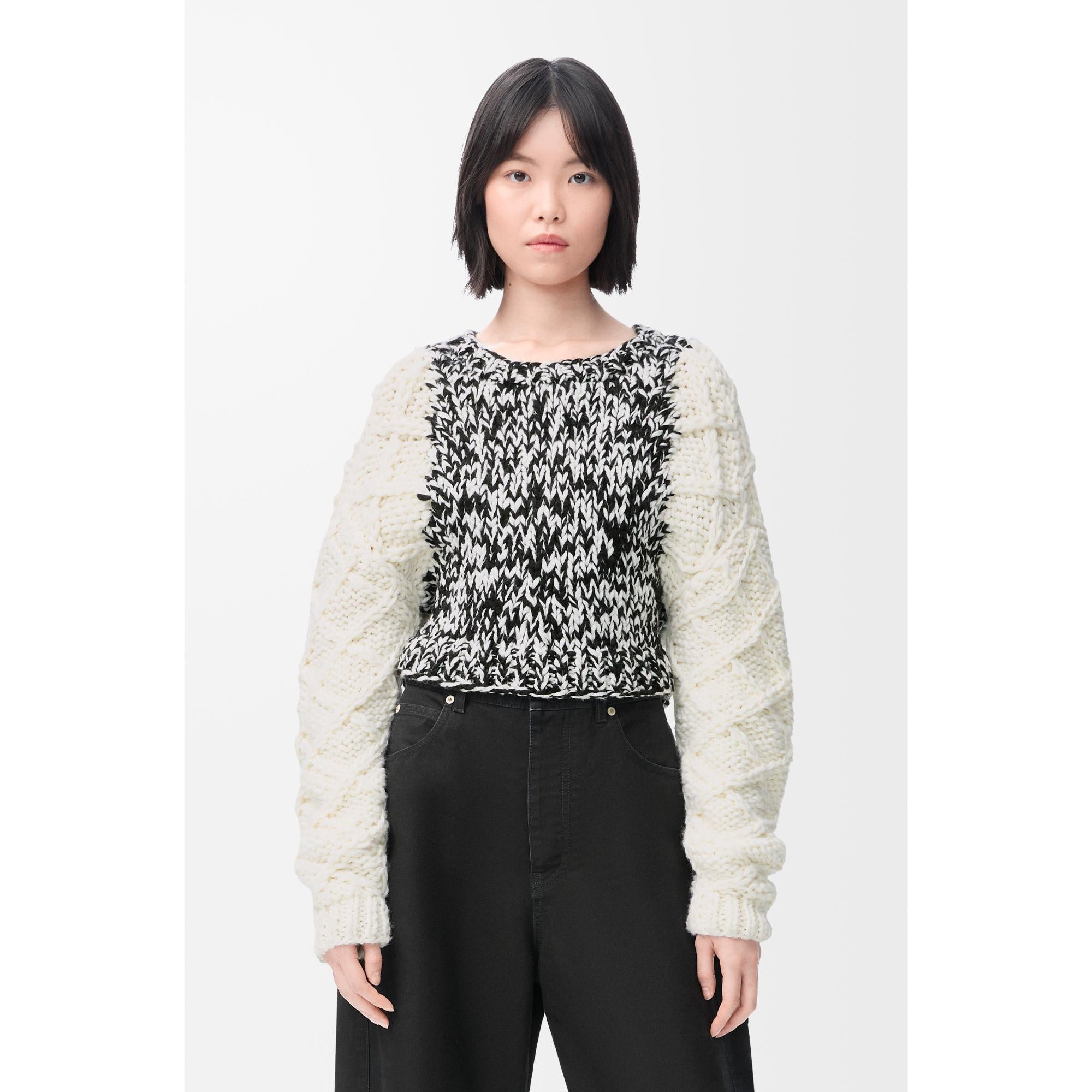 [STAFF ONLY] SWEATER_WOOL/POLYESTER_WHITE/BLACK