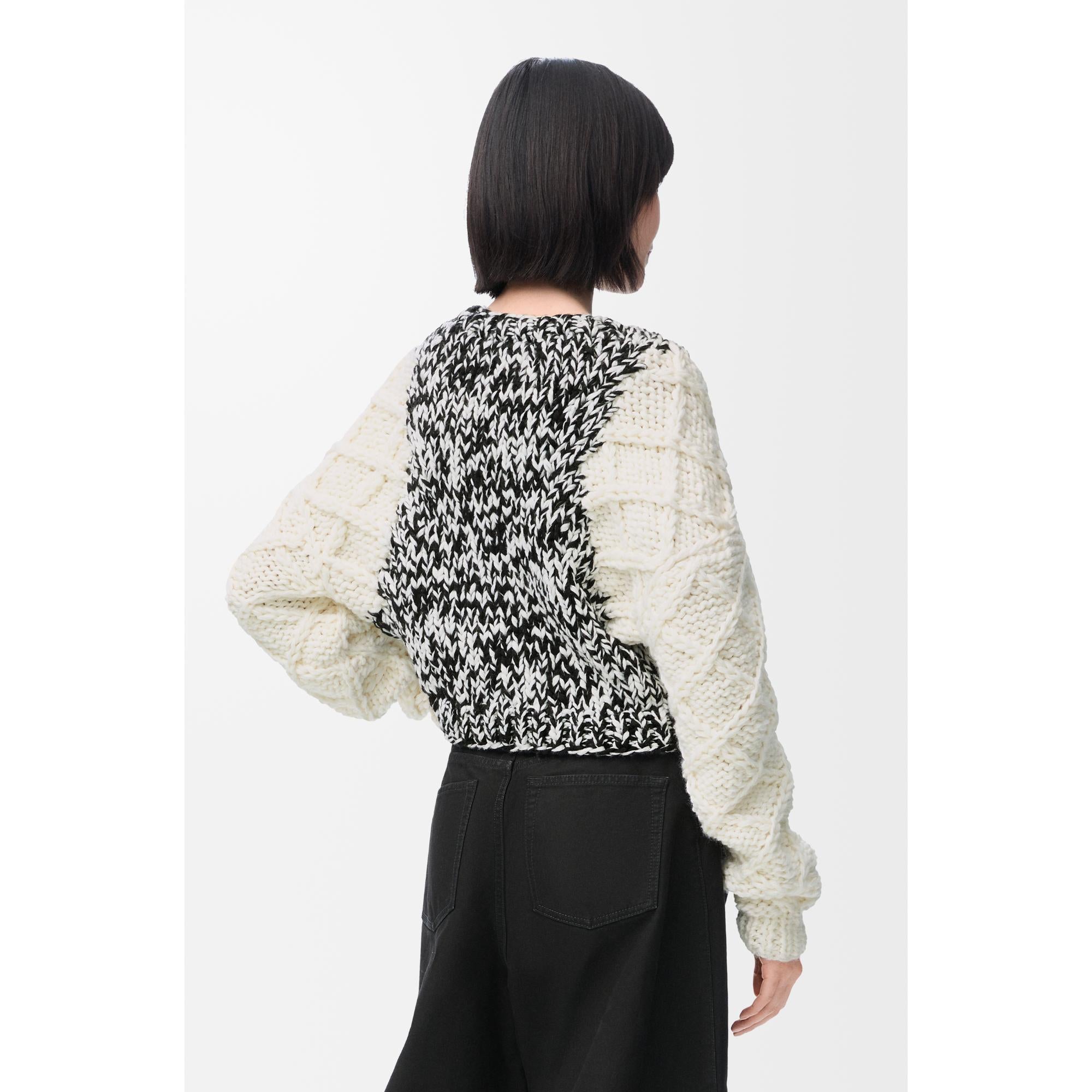 [STAFF ONLY] SWEATER_WOOL/POLYESTER_WHITE/BLACK