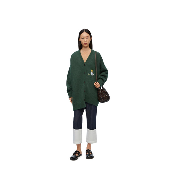 ASYMMETRIC CARDIGAN_MOHAIR/POLYAMID/WOOL_DARK GREEN