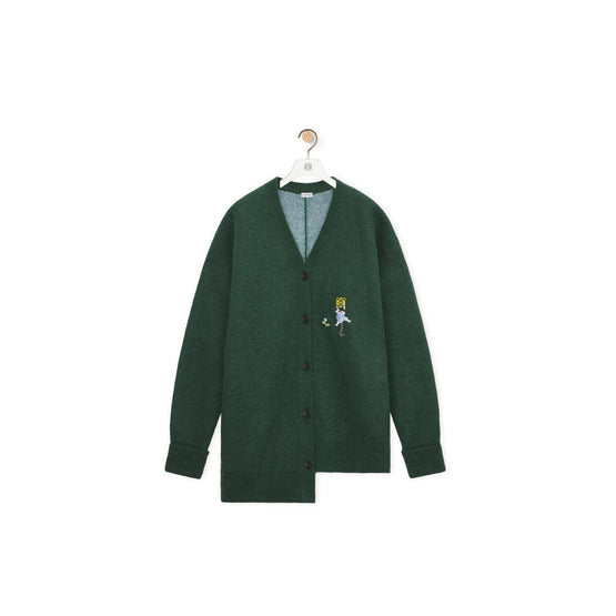 ASYMMETRIC CARDIGAN_MOHAIR/POLYAMID/WOOL_DARK GREEN