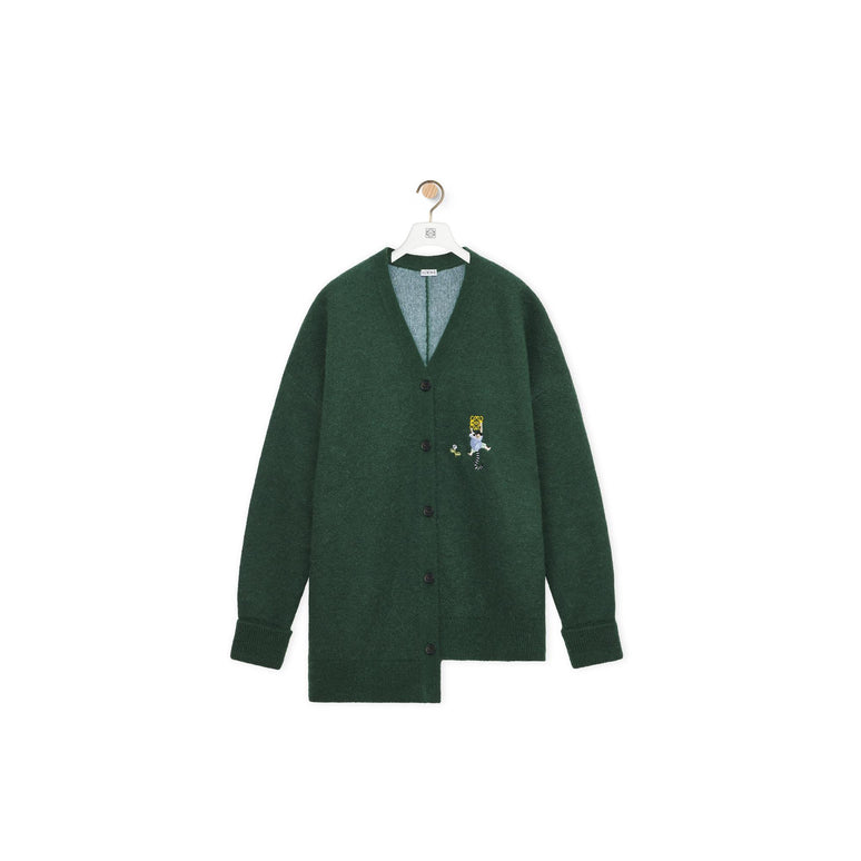 ASYMMETRIC CARDIGAN_MOHAIR/POLYAMID/WOOL_DARK GREEN