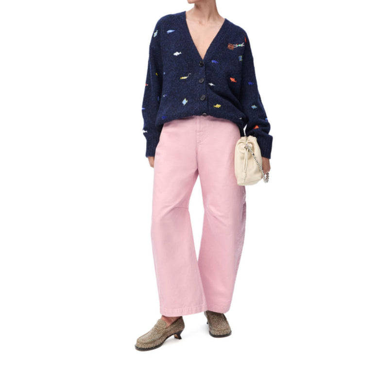 LONG CARDIGAN_WOOL_BLACK/MULTICOLOR