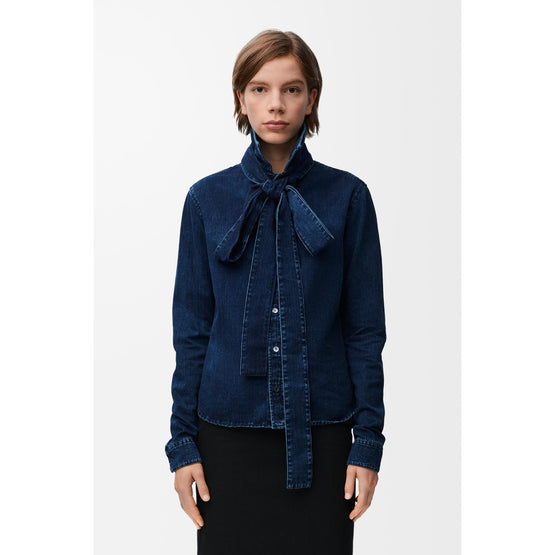 [STAFF ONLY] BOW SHIRT_COTON_WASHED INDIGO