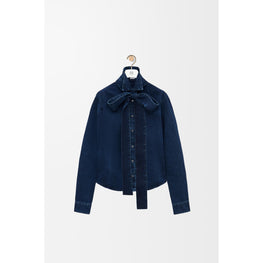 [STAFF ONLY] BOW SHIRT_COTON_WASHED INDIGO
