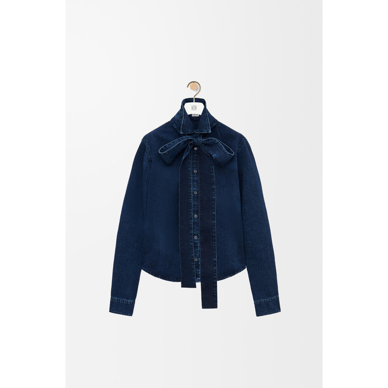 [STAFF ONLY] BOW SHIRT_COTON_WASHED INDIGO