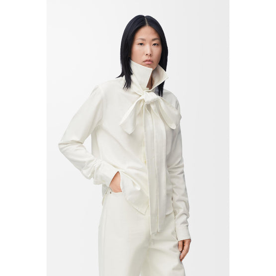 [STAFF ONLY] BOW SHIRT_COTON_WHITE