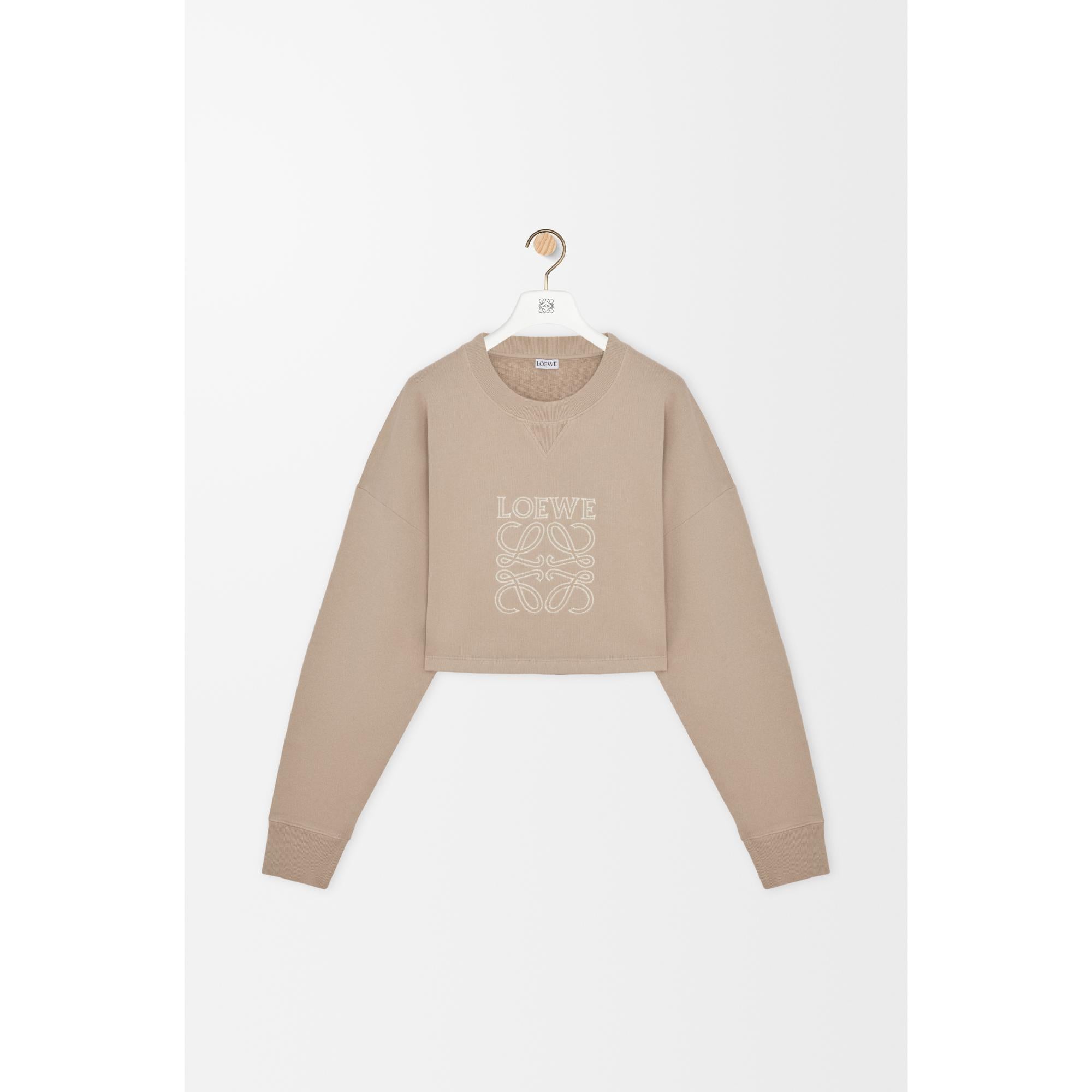 CROPPED SWEATSHIRT_COTTON_DARK BEIGE