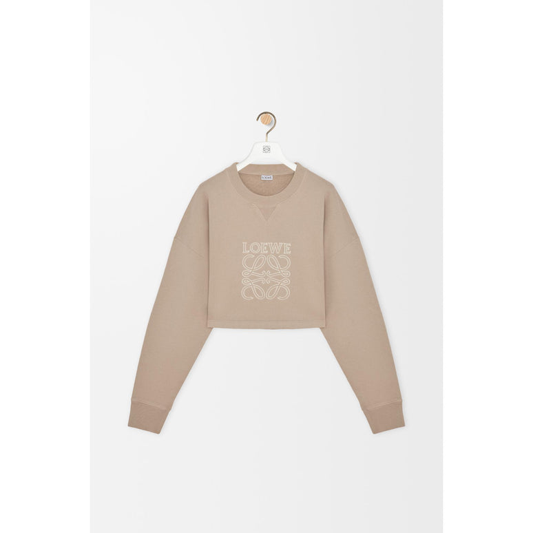 CROPPED SWEATSHIRT_COTTON_DARK BEIGE