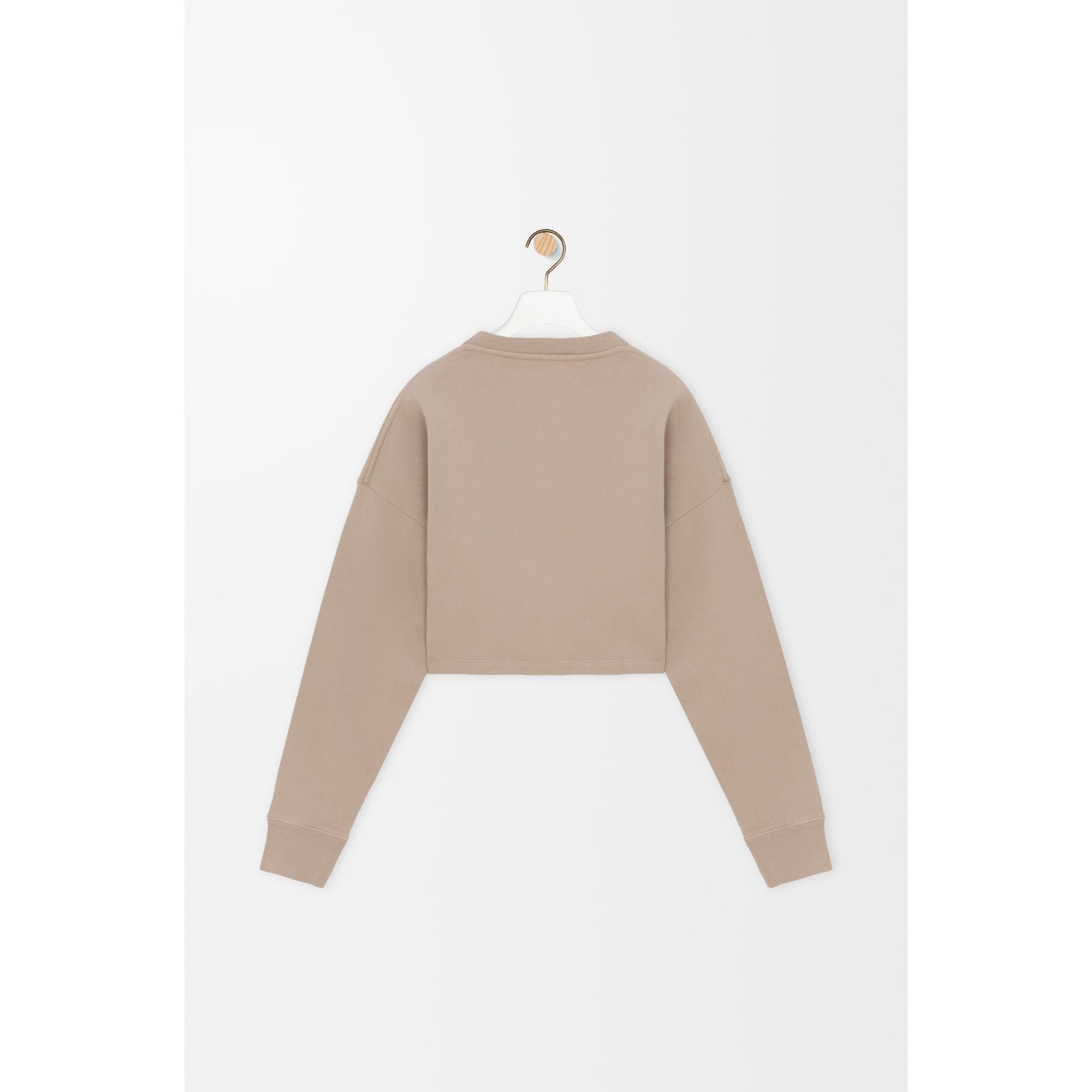 CROPPED SWEATSHIRT_COTTON_DARK BEIGE