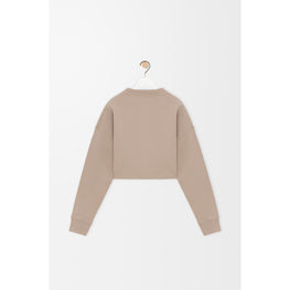 CROPPED SWEATSHIRT_COTTON_DARK BEIGE