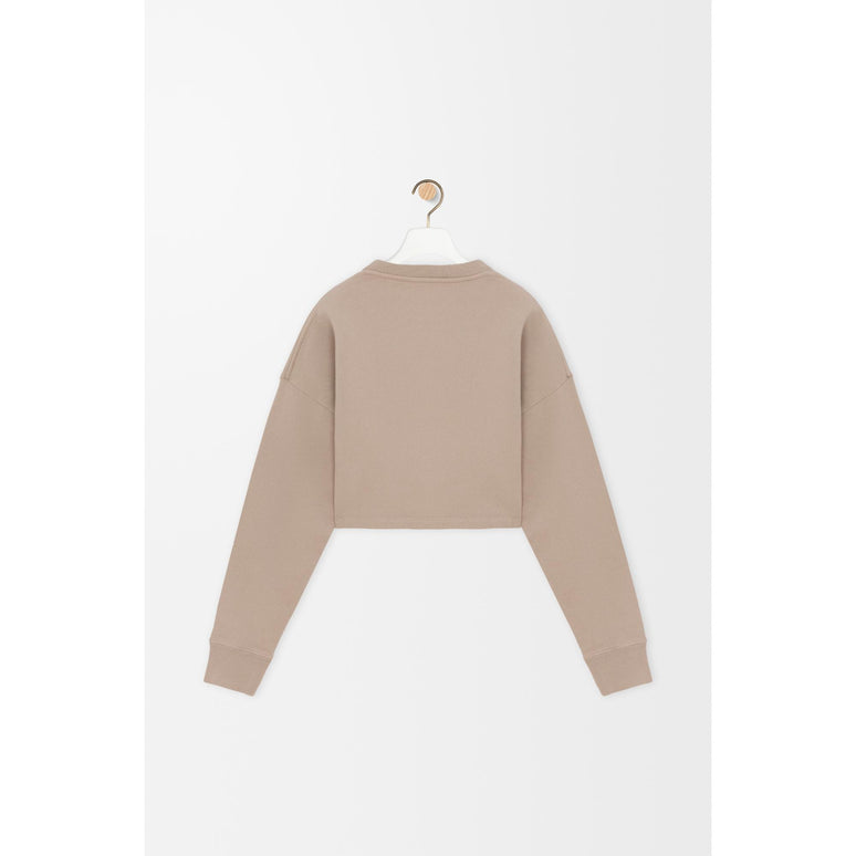CROPPED SWEATSHIRT_COTTON_DARK BEIGE
