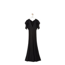 CAP SLEEVE MIDI DRESS_VISCOSE/ELASTAN_BLACK