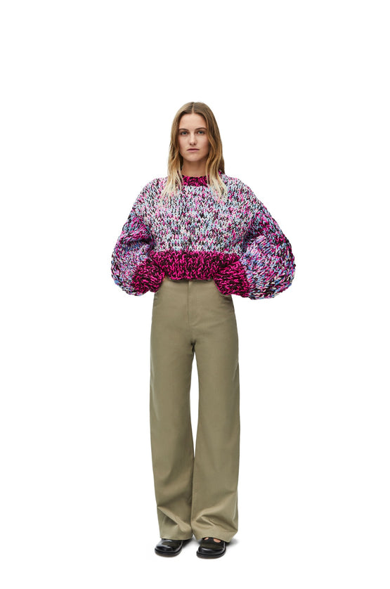 HIGH WAISTED TROUSERS_COTON_MILITARY GREEN
