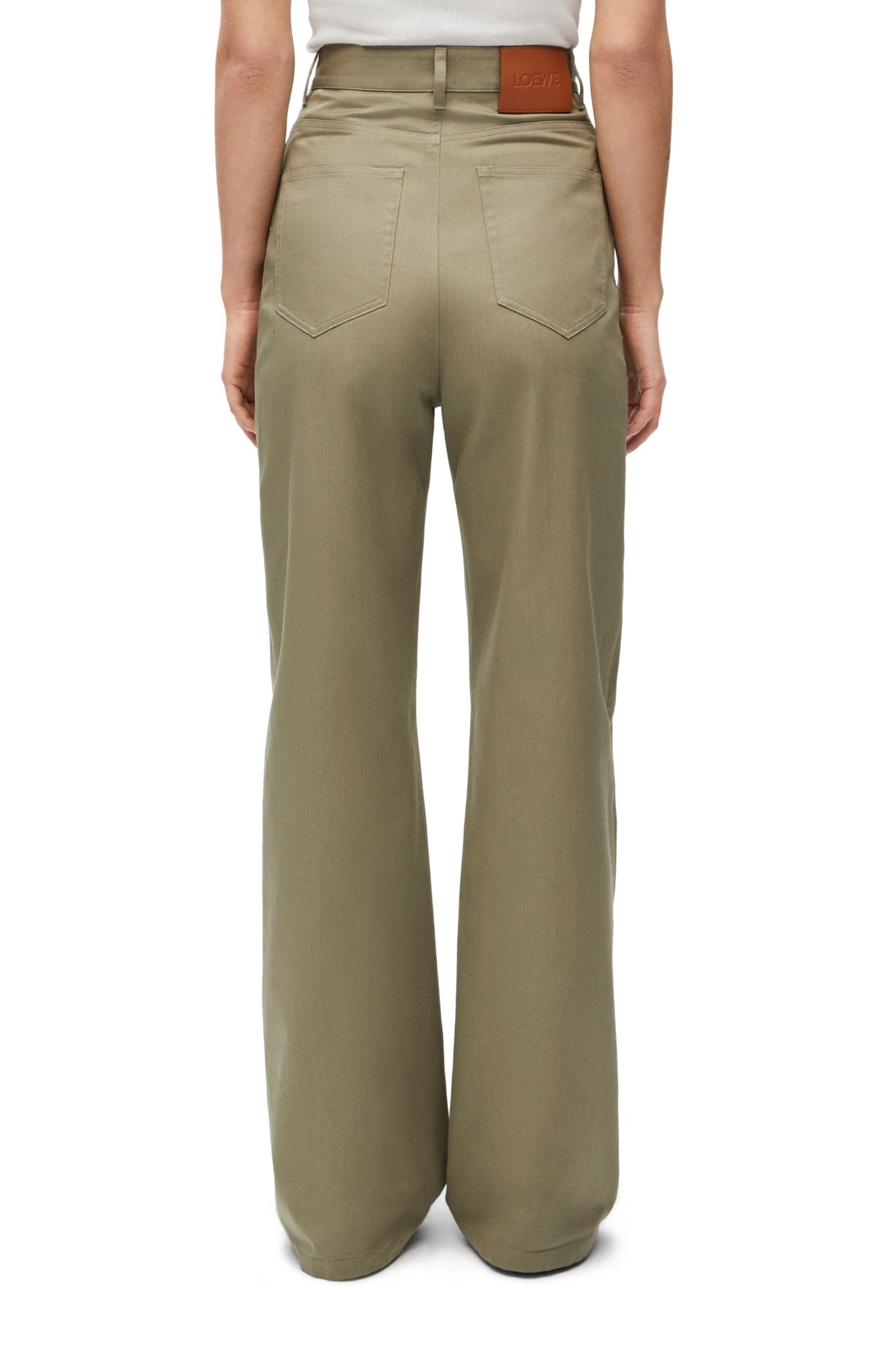 HIGH WAISTED TROUSERS_COTON_MILITARY GREEN