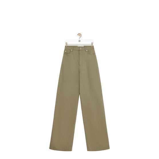 HIGH WAISTED TROUSERS_COTON_MILITARY GREEN