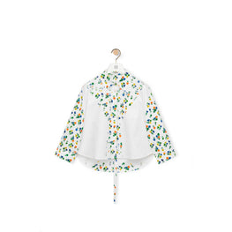 FLOWER TRAPEZE SHIRT_COTON_WHITE/MULTICOLOR