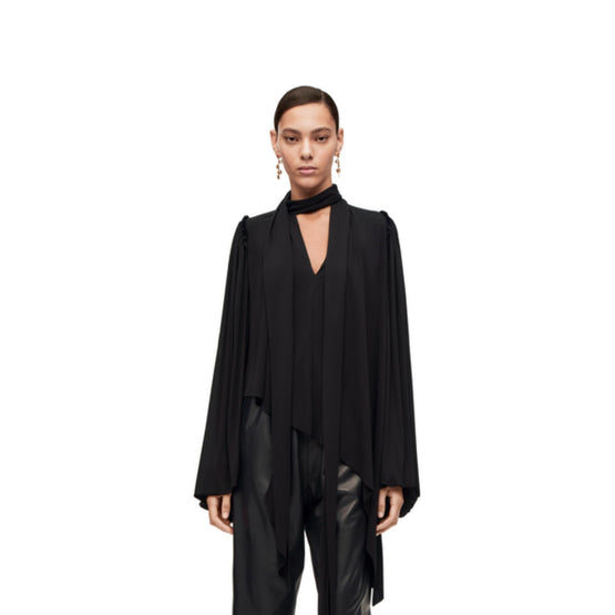 ASYMMETRIC TOP_VISCOSE_BLACK