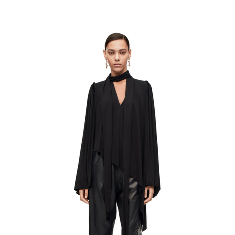ASYMMETRIC TOP_VISCOSE_BLACK