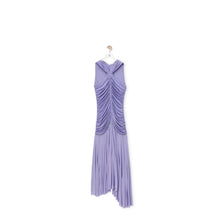 DRAPED LONG DRESS_VISCOSE_LILAC
