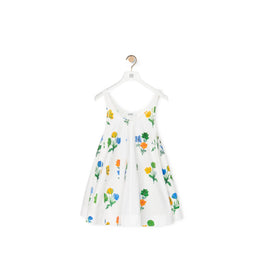 FLOWER TRAPEZE DRESS_POLYAMIDE/ELASTHANE_WHITE/MULTICOLOR