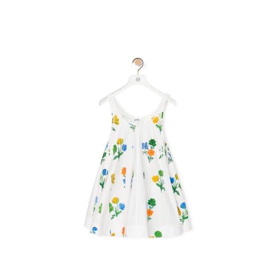 FLOWER TRAPEZE DRESS_POLYAMIDE/ELASTHANE_WHITE/MULTICOLOR