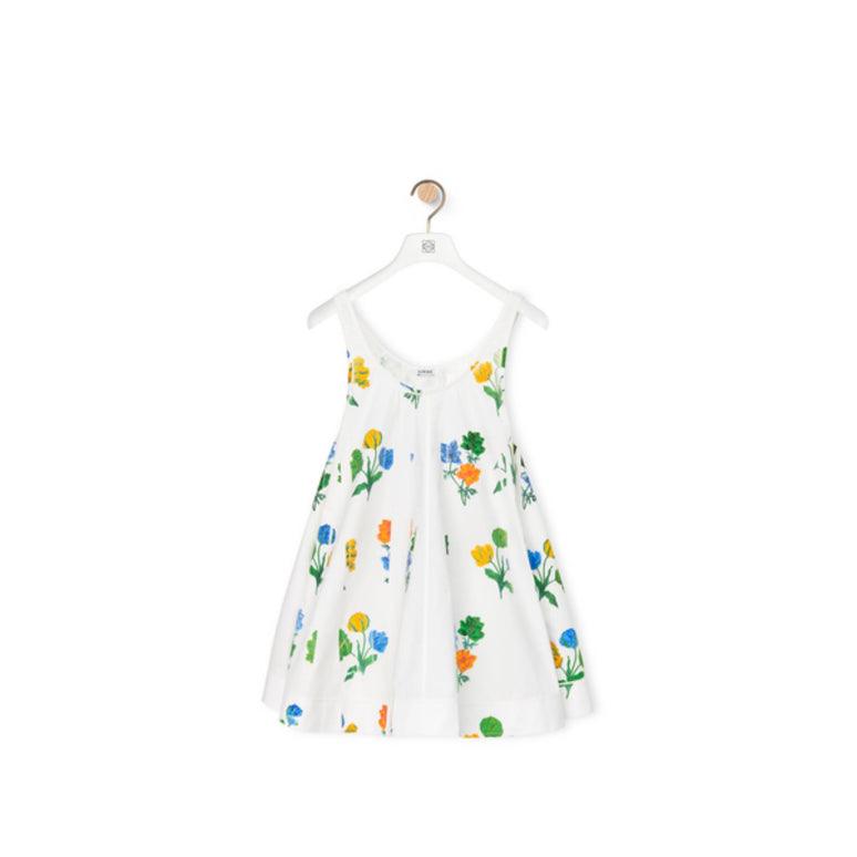 FLOWER TRAPEZE DRESS_POLYAMIDE/ELASTHANE_WHITE/MULTICOLOR