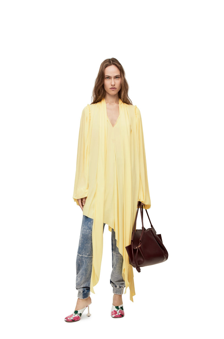 ASYMMETRIC DRESS_VISCOSE_VANILLA