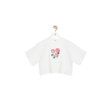 FLOWER CROPPED SWEATER_VISCOSE/COTTON_OPTIC WHITE