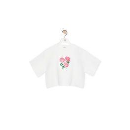 FLOWER CROPPED SWEATER_VISCOSE/COTTON_OPTIC WHITE
