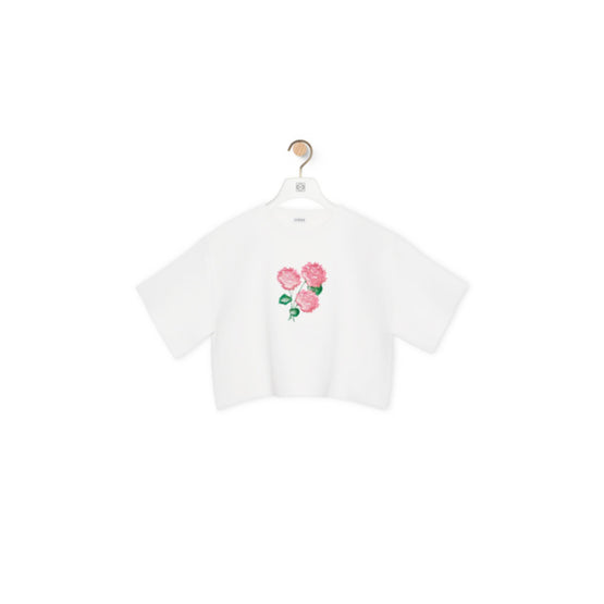 FLOWER CROPPED SWEATER_VISCOSE/COTTON_OPTIC WHITE